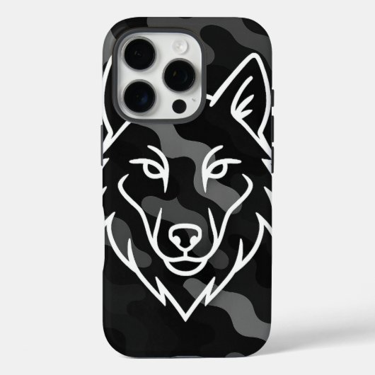 Camouflage Spirit – White Wolf Line Art Case-Mate iPhone Case (Achterkant)