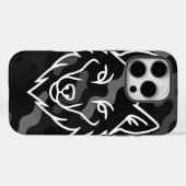 Camouflage Spirit – White Wolf Line Art Case-Mate iPhone Case (Achterkant (horizontaal))