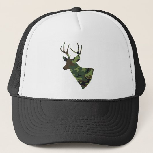 Camouflage Stag Deer Hunter Trucker Pet (Voorkant)