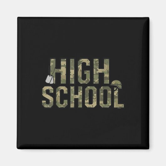 Camouflage team middelbare school squad terug naar magneet (Voorkant)