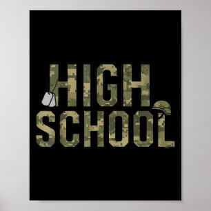 Camouflage team middelbare school squad terug naar poster
