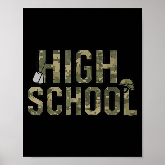 Camouflage team middelbare school squad terug naar poster (Voorkant)
