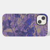Camouflage tegen blauwe bloem iPhone hoesje (Achterkant horizontaal)