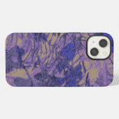 Camouflage tegen blauwe bloem iPhone hoesje (Achterkant horizontaal)
