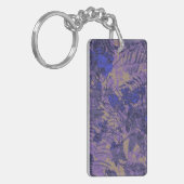 Camouflage tegen blauwe bloem sleutelhanger (Voorkant Links)