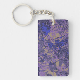 Camouflage tegen blauwe bloem sleutelhanger