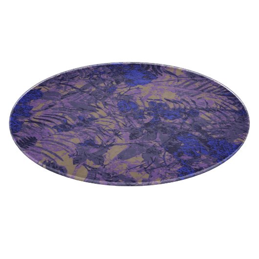Camouflage tegen blauwe bloem snijplank (Hoek)