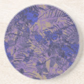 Camouflage tegen blauwe bloem zandsteen onderzetter (Voorkant)