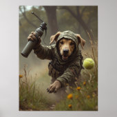 Camouflage, Tennis Ball, And Tactical Paws Poster (Voorkant)