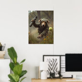 Camouflage, Tennisbal en Tactische Poten Poster (Thuiskantoor)