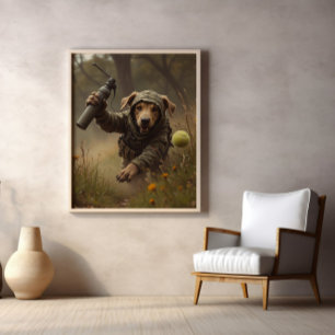 Camouflage, Tennisbal en Tactische Poten Poster