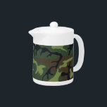 Camouflage Theepot<br><div class="desc">Camouflage-patroon deken en stoffering voor huishoudelijk gebruik.</div>