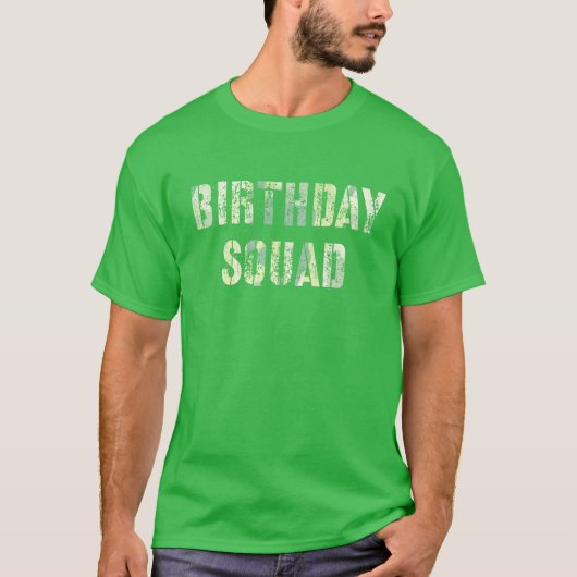 Camouflage Theme Party BIRTHDAY SQUAD Militaire Hu T-shirt (Voorkant)