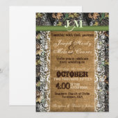 Camouflage Uitnodiging Burlap & Lace (Voorkant / Achterkant)