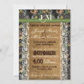Camouflage Uitnodiging Burlap & Lace (Voorkant)