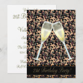 Camouflage uitnodiging voor 21e verjaardagsfeestje (Voorkant / Achterkant)