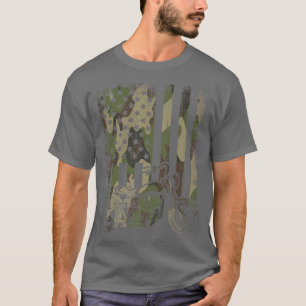 Camouflage US Flag Motorcycle United States Biking T-shirt