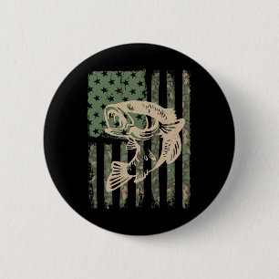 Camouflage USA Flag Big Mouth B Gevist Gift Ronde Button 5,7 Cm