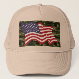Camouflage USA-vlaghoed voor dagelijks dragen Trucker Pet