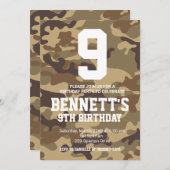 Camouflage verjaardag uitnodigen kaart (Voorkant / Achterkant)