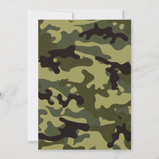 Camouflage verjaardag uitnodigen kaart (Achterkant)