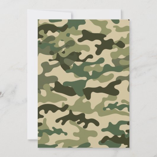 Camouflage verjaardag uitnodigen kaart (Achterkant)
