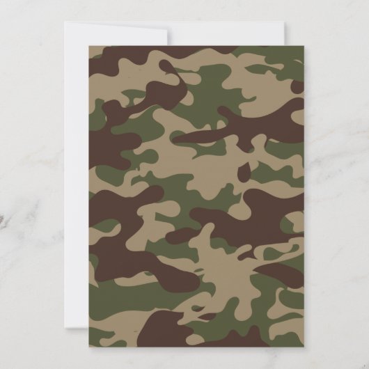 Camouflage verjaardag uitnodigen kaart (Achterkant)