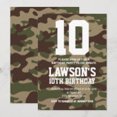 Camouflage verjaardag uitnodigen kaart (Voorkant / Achterkant)