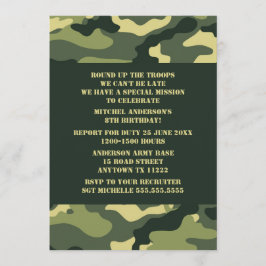 Camouflage Verjaardagsfeestje Uitnodigen - Realist Kaart