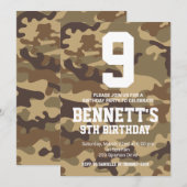 Camouflage Verjaardagsuitnodiging - Persoonlijk Kaart (Voorkant / Achterkant)