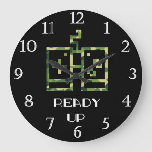 Camouflage Video Game Controller klaar voor gamer Grote Klok