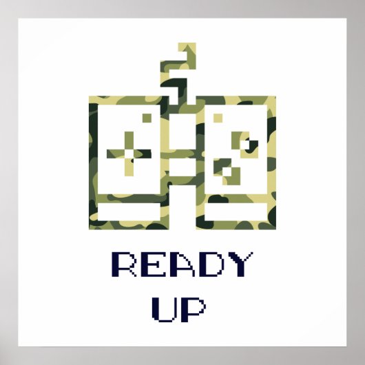 Camouflage Video Game Controller klaar voor gamer Poster (Voorkant)