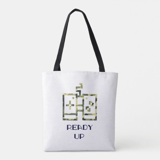 Camouflage Video Game Controller Ready Up Gamer Tote Bag (Achterkant)