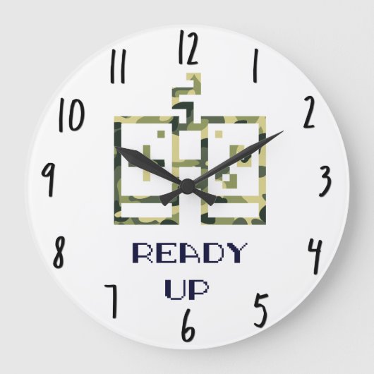 Camouflage Videogame Controller Klaar Gamer Grote Klok (Voorkant)