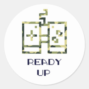 Camouflage Videogame Controller Klaar Gamer Ronde Sticker