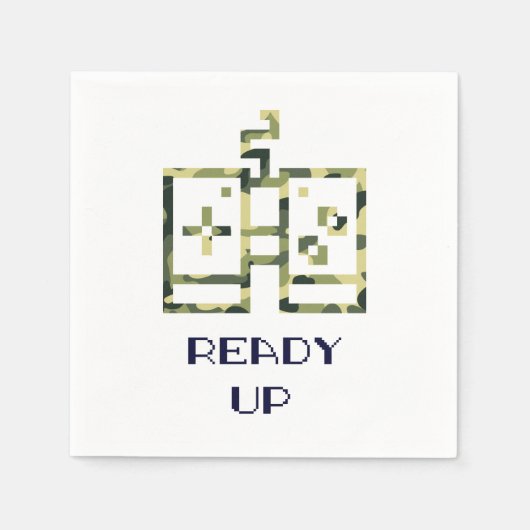 Camouflage Videogame Controller Klaar Gamer Servet (Voorkant)