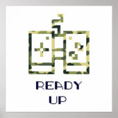 Camouflage Videogame Controller Klaar Speler Poster (Voorkant)