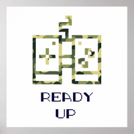 Camouflage Videogame Controller Klaar Speler Poster