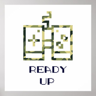 Camouflage Videogame Controller Klaar Speler Poster