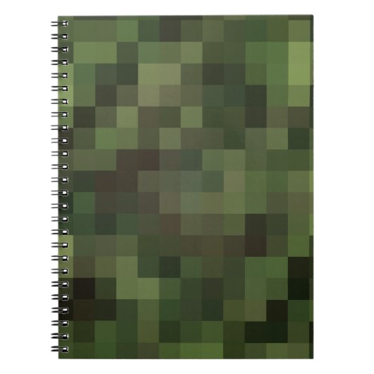 camouflage vierkant groen notitieboek (Voorkant)