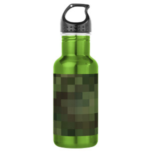 camouflage vierkant groen waterfles