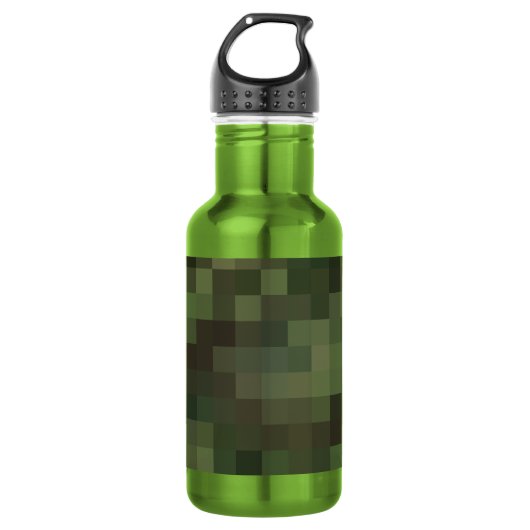 camouflage vierkant groen waterfles (Voorkant)