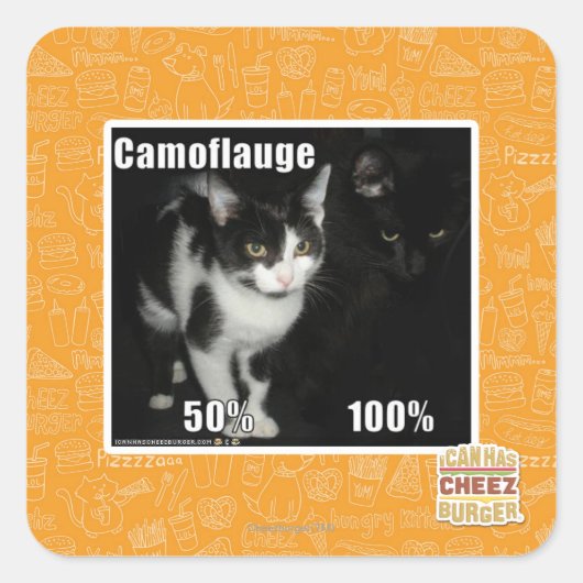 Camouflage Vierkante Sticker (Voorkant)
