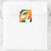 camouflage vierkante sticker (Tas)