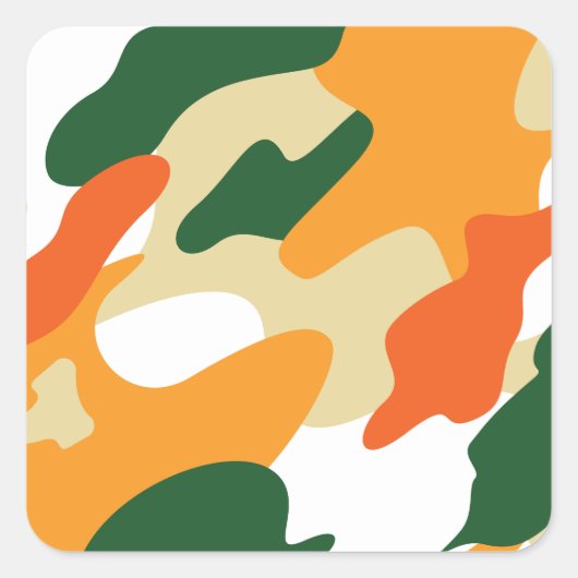 camouflage vierkante sticker (Voorkant)