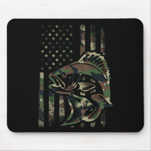 Camouflage Vissen Mannen Jongens Amerikaanse Vlag Muismat