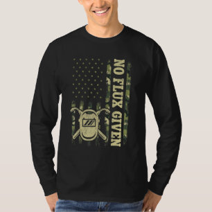 Camouflage vlag lassen voor mannen lasser vader ge t-shirt