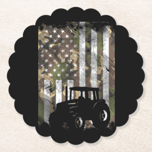 Camouflage vlag tractor vintage boer truck patriot kartonnen onderzetters