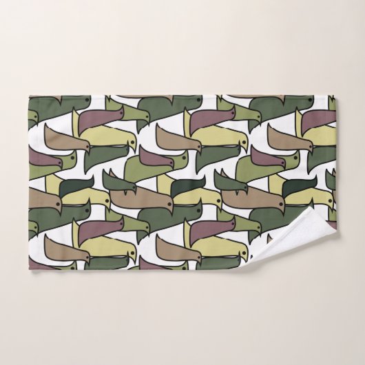 Camouflage vogels bad handdoek (Handdoek)