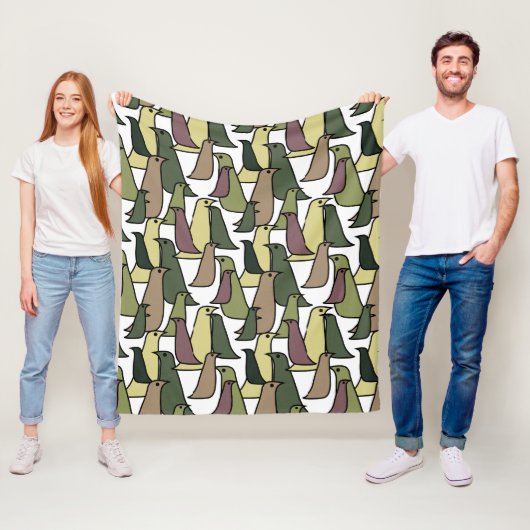 Camouflage vogels fleece deken (In situ)